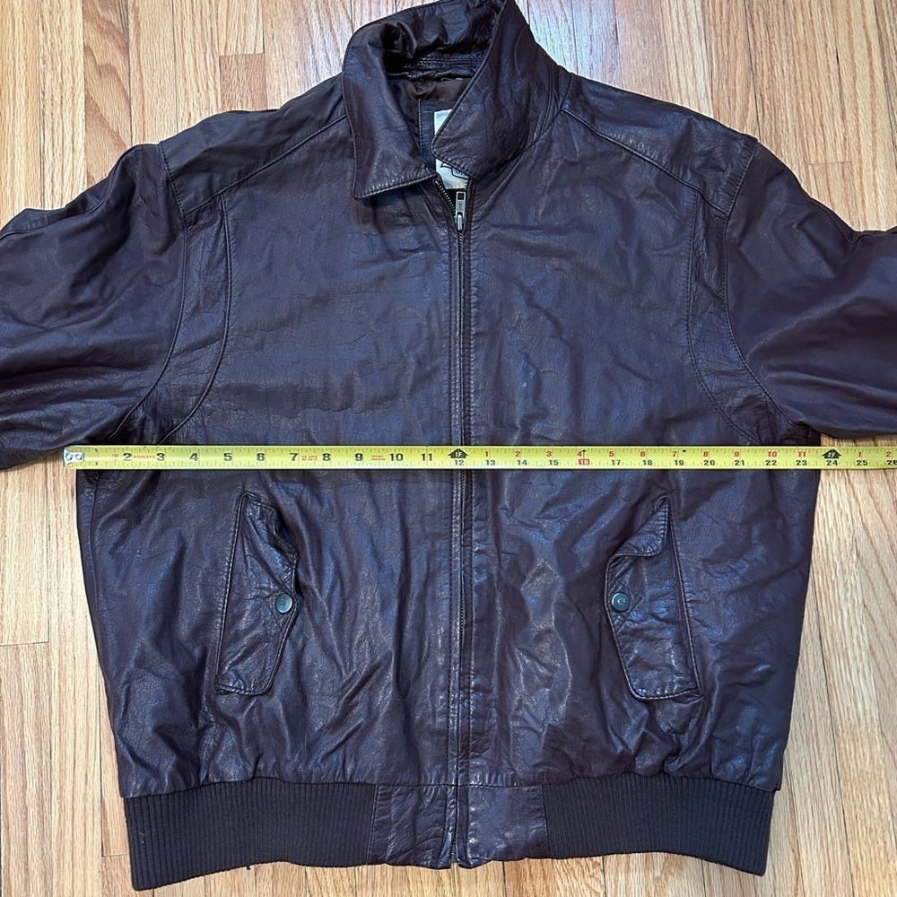 Saddlery Vintage Leather Classic Brown Bomber Jacket - Picture 10 of 12